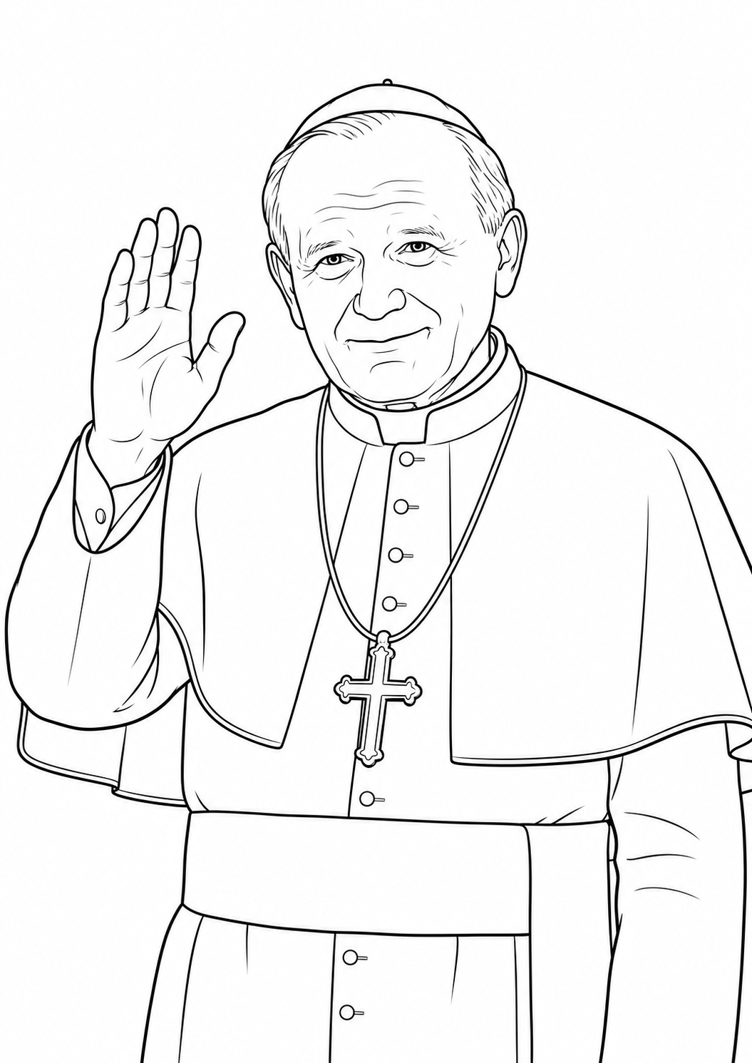 Saint John Paul II coloring page / Kolorowanka Jana Pawła II / Розмальовка Івана Павла II