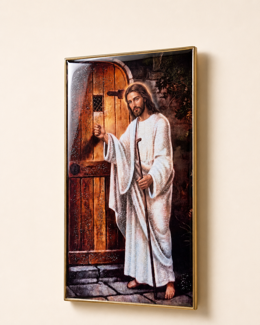 Jesus knocking at the door religious wall art